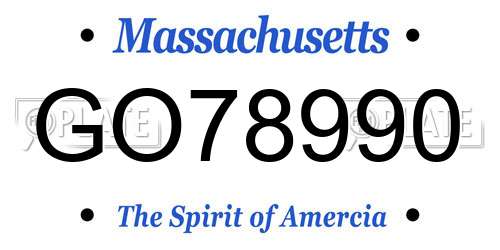 GO78990 Massachusetts License Plate