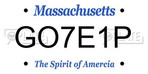GO7E1P Massachusetts License Plate
