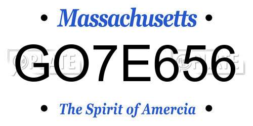 GO7E656 Massachusetts License Plate