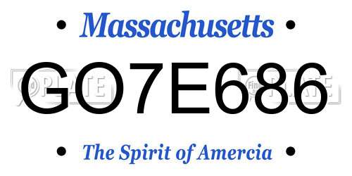 GO7E686 Massachusetts License Plate