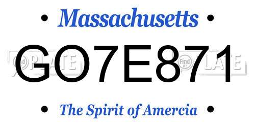 GO7E871 Massachusetts License Plate