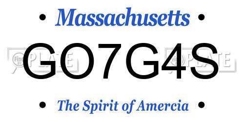 GO7G4S Massachusetts License Plate