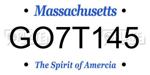 GO7T145 Massachusetts License Plate