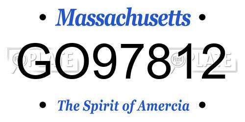 GO97812 Massachusetts License Plate