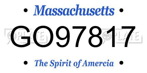 GO97817 Massachusetts License Plate