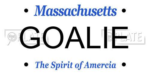 GOALIE Massachusetts License Plate