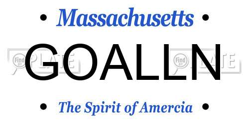 GOALLN Massachusetts License Plate
