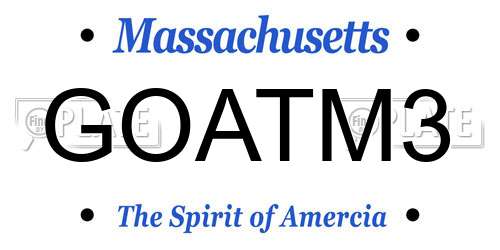 GOATM3 Massachusetts License Plate