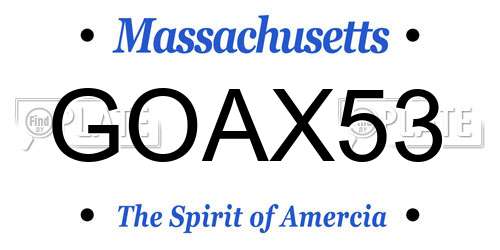 GOAX53 Massachusetts License Plate
