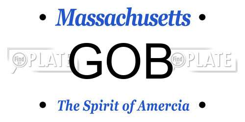 GOB Massachusetts License Plate