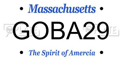 GOBA29 Massachusetts License Plate