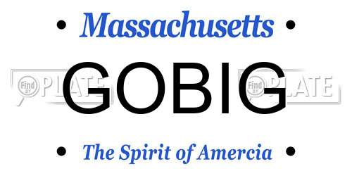 GOBIG Massachusetts License Plate