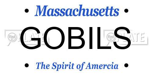 GOBILS Massachusetts License Plate