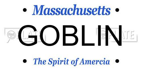 GOBLIN Massachusetts License Plate
