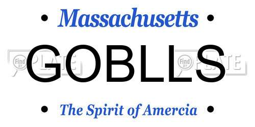 GOBLLS Massachusetts License Plate