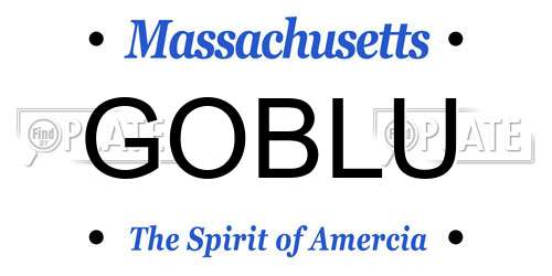 GOBLU Massachusetts License Plate