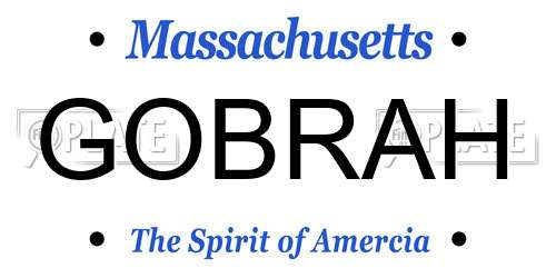 GOBRAH Massachusetts License Plate