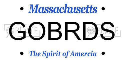 GOBRDS Massachusetts License Plate