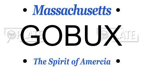 GOBUX Massachusetts License Plate