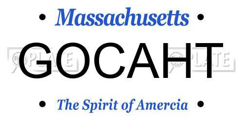 GOCAHT Massachusetts License Plate