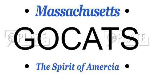 GOCATS Massachusetts License Plate