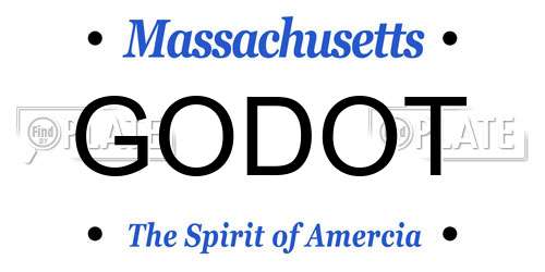 GODOT Massachusetts License Plate