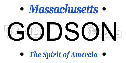 GODSON Massachusetts License Plate