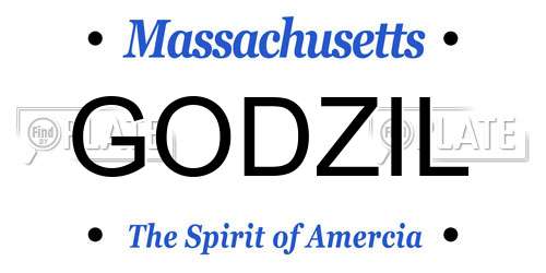 GODZIL Massachusetts License Plate