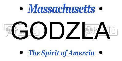 GODZLA Massachusetts License Plate