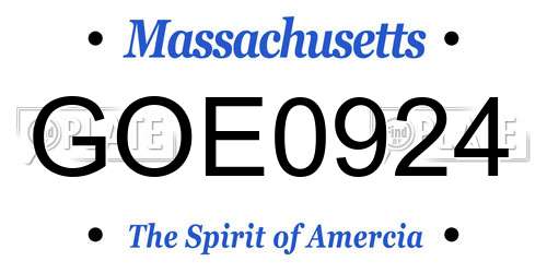 GOE0924 Massachusetts License Plate