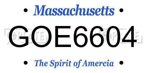 GOE6604 Massachusetts License Plate