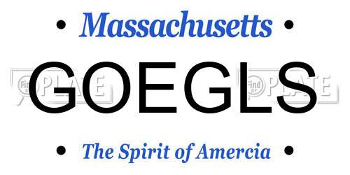 GOEGLS Massachusetts License Plate