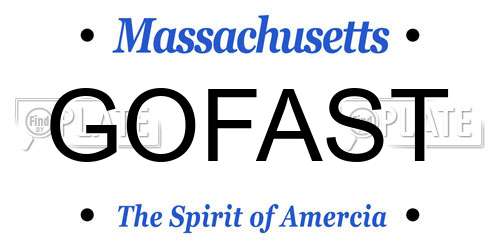 GOFAST Massachusetts License Plate