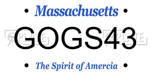 GOGS43 Massachusetts License Plate