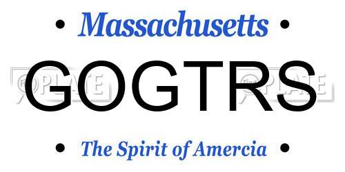 GOGTRS Massachusetts License Plate