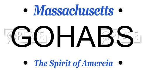 GOHABS Massachusetts License Plate