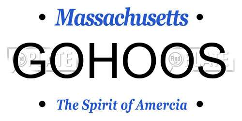 GOHOOS Massachusetts License Plate