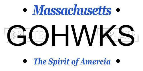 GOHWKS Massachusetts License Plate