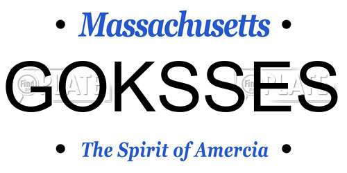 GOKSSES Massachusetts License Plate