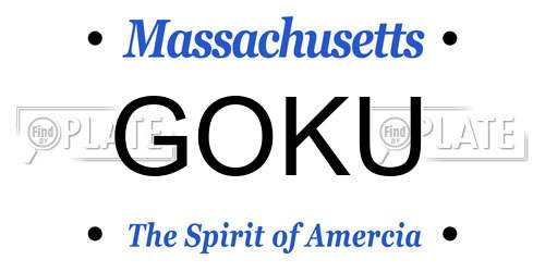 GOKU Massachusetts License Plate