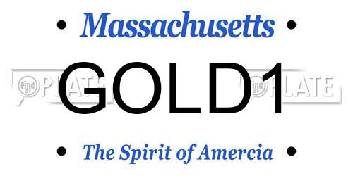 GOLD1 Massachusetts License Plate