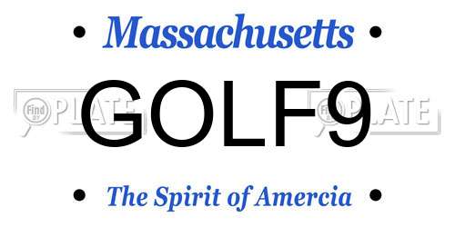 GOLF9 Massachusetts License Plate