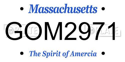 GOM2971 Massachusetts License Plate