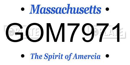 GOM7971 Massachusetts License Plate