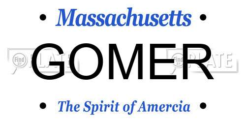 GOMER Massachusetts License Plate