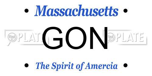 GON Massachusetts License Plate