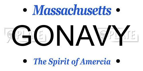GONAVY Massachusetts License Plate