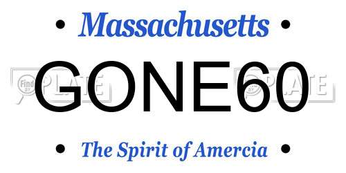 GONE60 Massachusetts License Plate