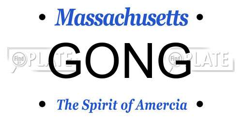 GONG Massachusetts License Plate