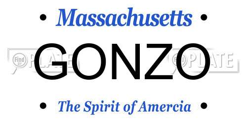 GONZO Massachusetts License Plate